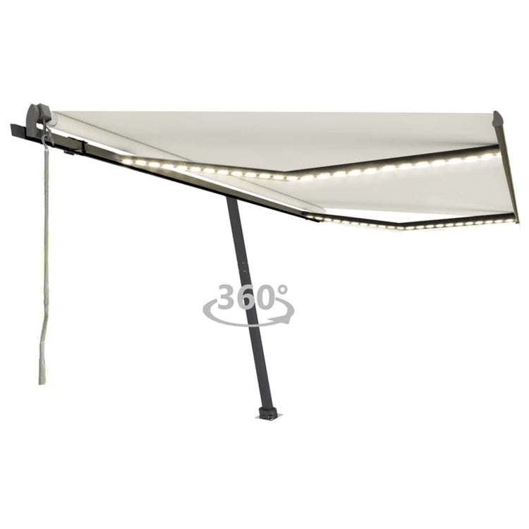 Vidaxl Luifel Automatik mit LED- und Windsensor 400x300 cm Creme Farbe