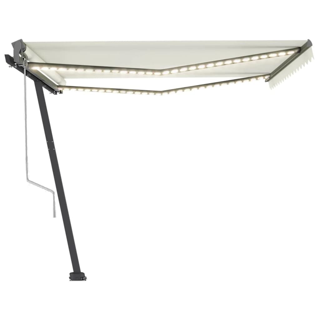 Vidaxl Luifel Automatik mit LED- und Windsensor 400x300 cm Creme Farbe