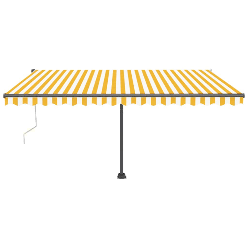 Vidaxl Luifel Automatik mit LED- und Windsensor 400x300 cm gelb und weiß