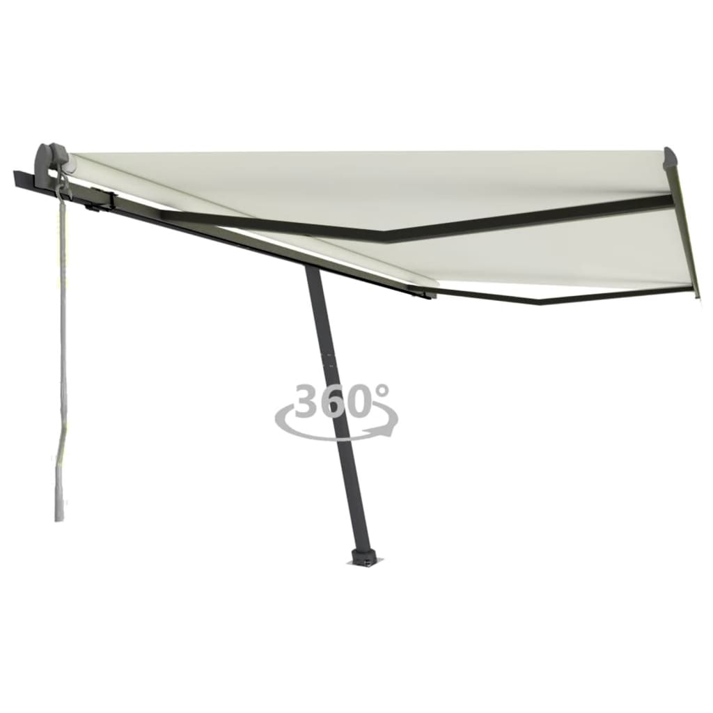Vidaxl luifel kostenlos -ausstehende automatische 450x300 cm creme -gelenkt