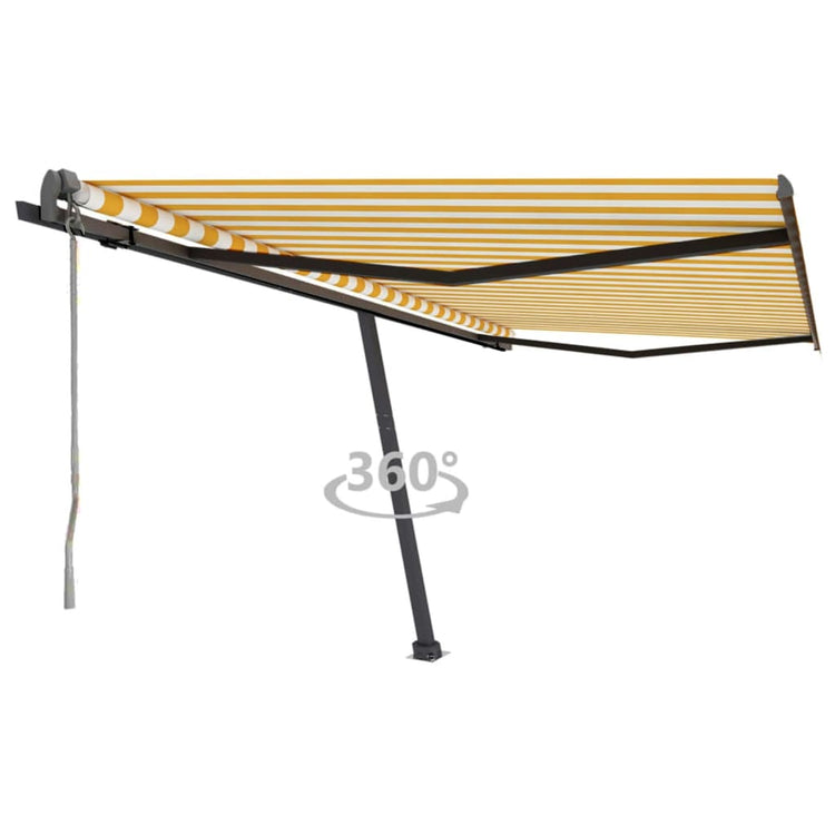 Vidaxl luifel kostenlos -Automatisch 450 x 300 cm gelb und weiß