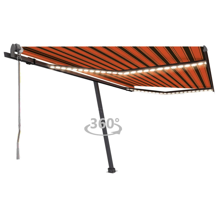 Vidaxl Luifel Automatik mit LED -Windsensor 450x300 cm Orange Braun