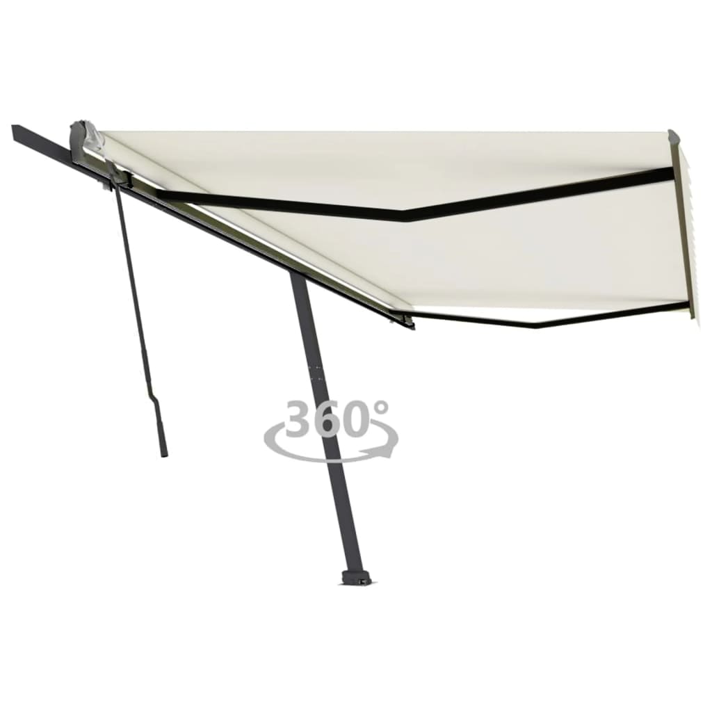 Vidaxl luifel distanziert manuell erstreckt sich 500x300 cm creme -gelöscht