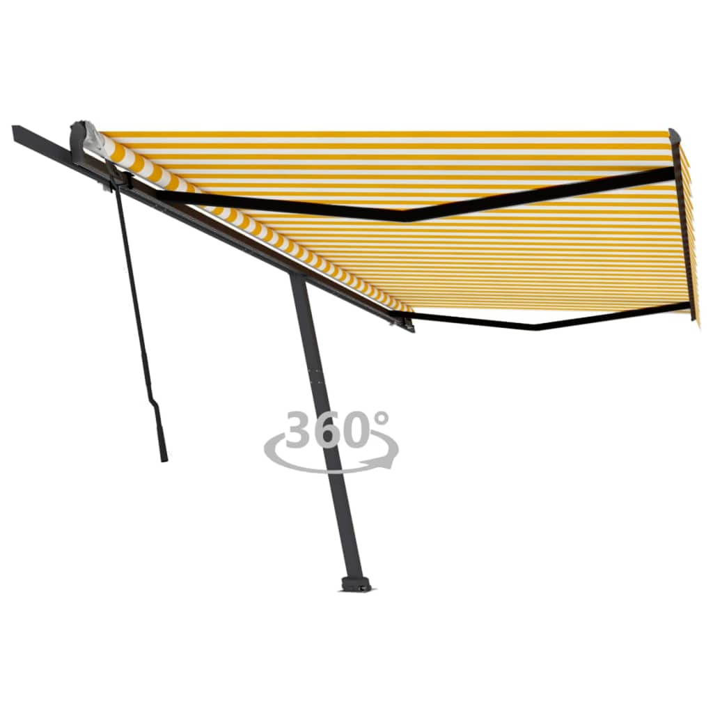 Vidaxl Luifel distanziert sich manuell aus 500 x 300 cm gelb und weiß