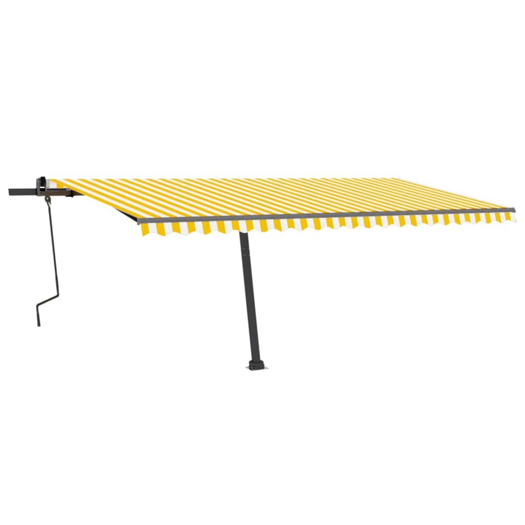 Vidaxl Luifel distanziert sich manuell aus 500 x 300 cm gelb und weiß
