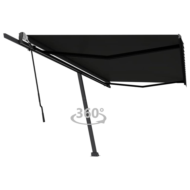 Vidaxl luifel distanziert manuell erstreckt sich 500 x 300 cm Anthrazit