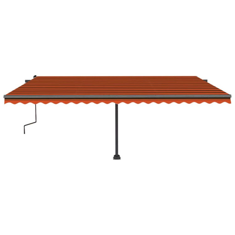 Vidaxl luifel distanziert manuell erstreckt sich 500 x 300 cm orange Braun