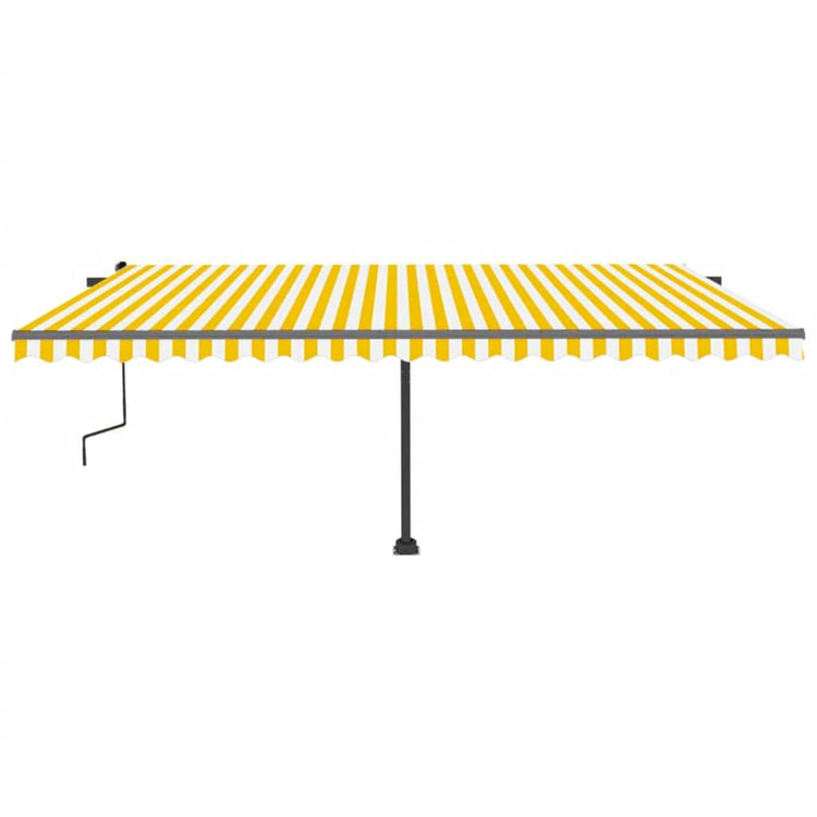 Vidaxl luifel manuell ausziehbar mit LED 500x300 cm gelb und weiß