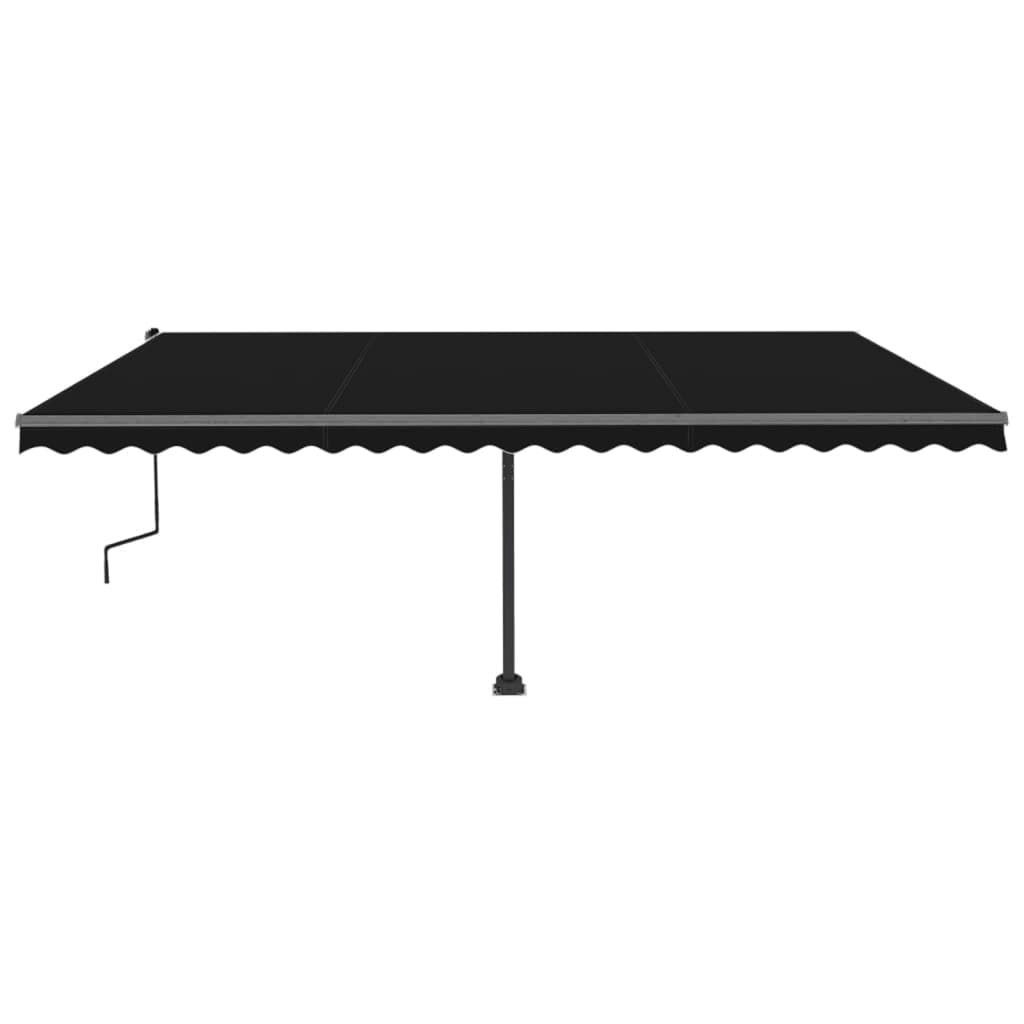 Vidaxl Luifel manuell ausziehbar mit LED 500x300 cm Anthrazitfarbe