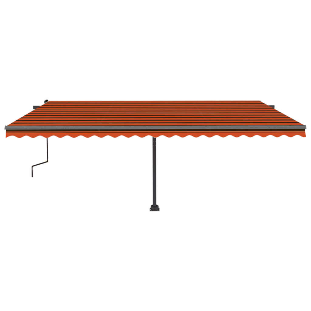 Vidaxl Luifel manuell ausziehbar mit LED 500x300 cm Orange und Braun