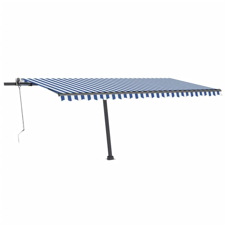 Vidaxl Luifel Automatik mit LED- und Windsensor 500x300 cm blau weiß