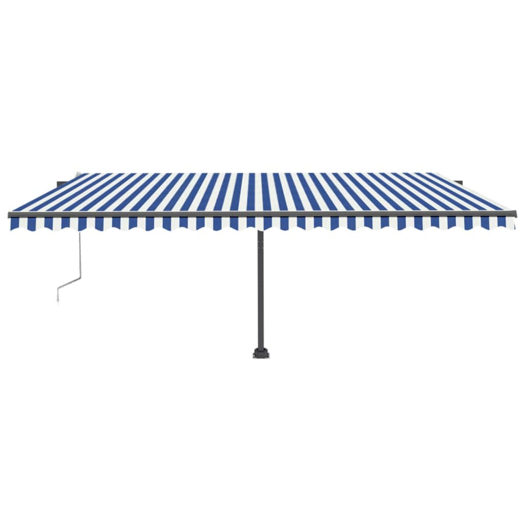 Vidaxl Luifel Automatik mit LED- und Windsensor 500x300 cm blau weiß