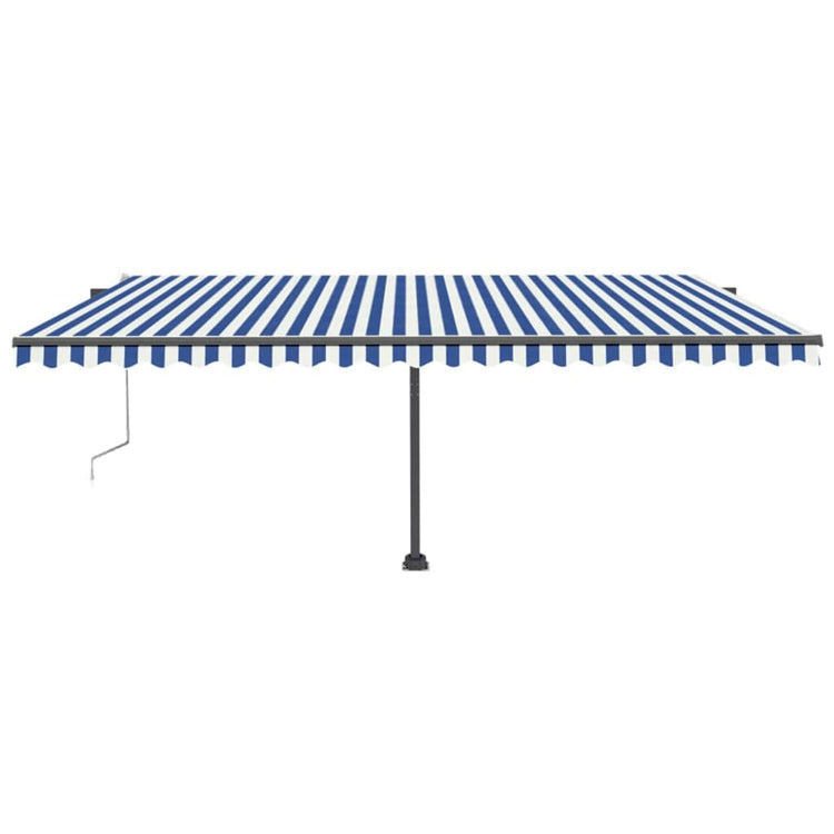 Vidaxl Luifel Automatik mit LED- und Windsensor 500x300 cm blau weiß