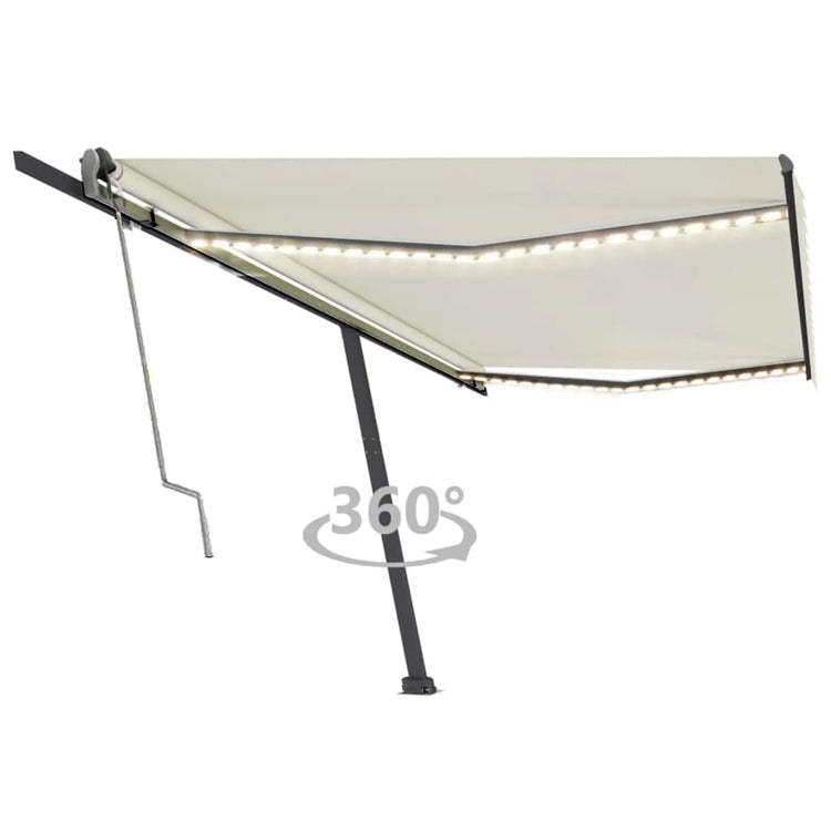Vidaxl Luifel Automatik mit LED- und Windsensor 500x300 cm Creme Farbe