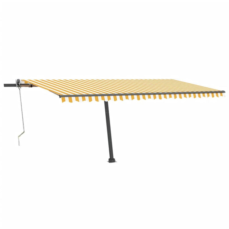 Vidaxl Luifel Automatik mit LED- und Windsensor 500x300 cm gelb und weiß