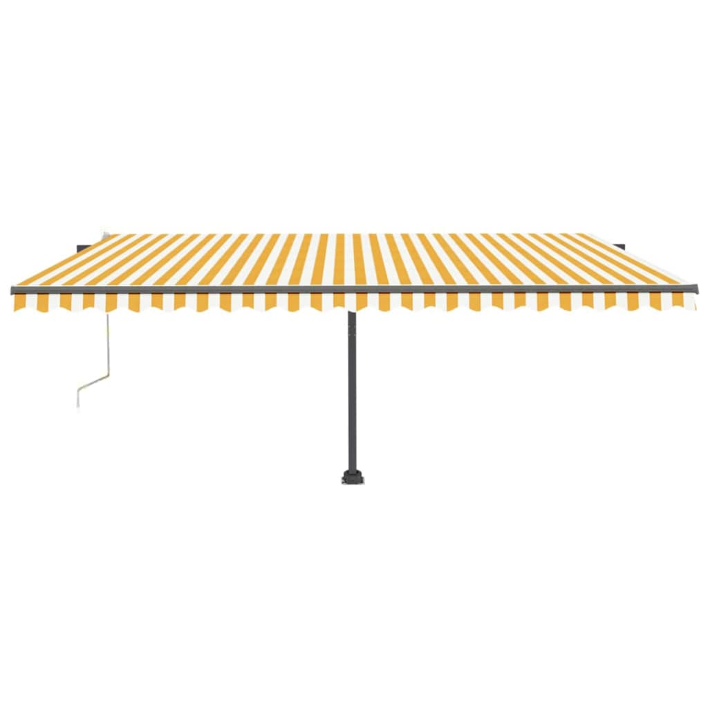 Vidaxl Luifel Automatik mit LED- und Windsensor 500x300 cm gelb und weiß