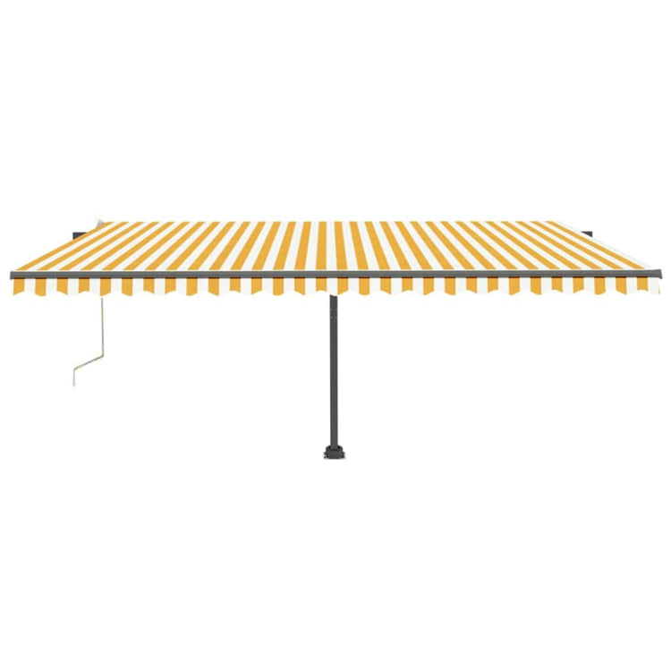 Vidaxl Luifel Automatik mit LED- und Windsensor 500x300 cm gelb und weiß