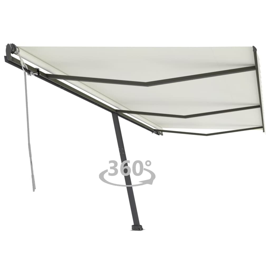 Vidaxl luifel distanziert manuell erstreckt sich 600x300 cm creme -ausgelöst