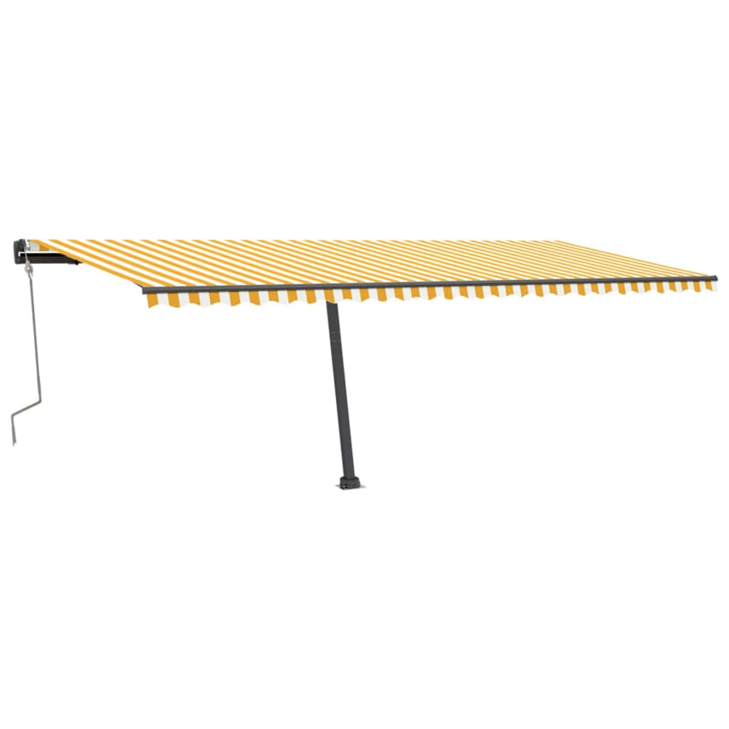 Vidaxl luifel distanziert sich manuell erstreckt sich 600 x 300 cm gelb und weiß