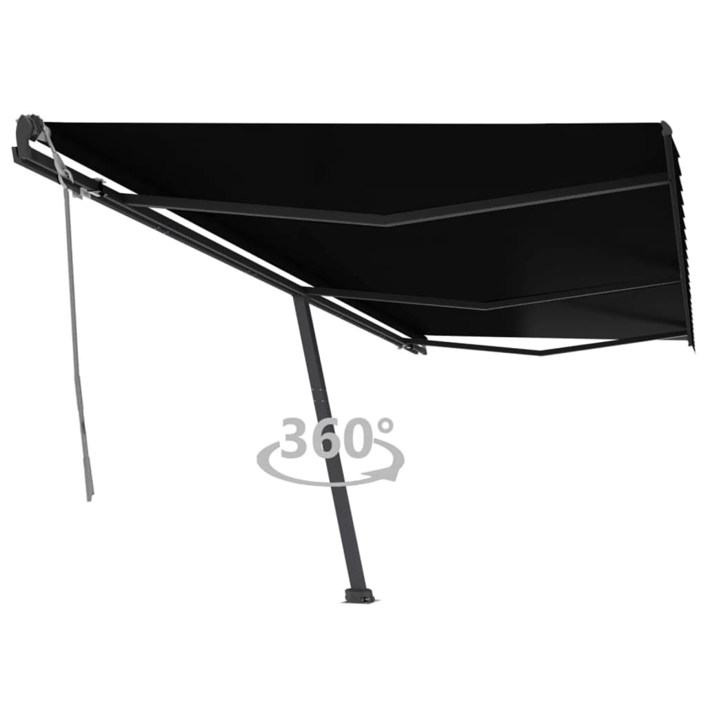Der vidaxl luifel distanzierte sich manuell erstreckt sich 600 x 300 cm Anthrazit