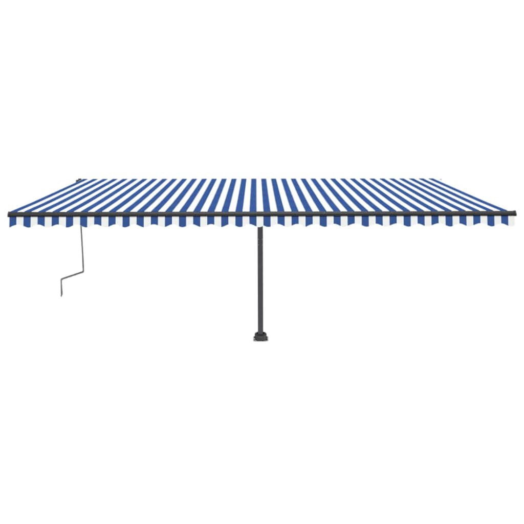 Vidaxl luifel manuell ausziehbar mit LED 600x300 cm blau und weiß