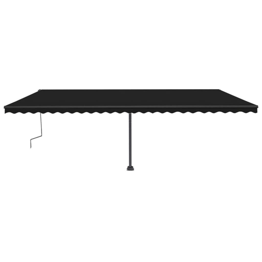 Vidaxl luifel manuell ausziehbar mit LED 600x300 cm Anthrazitfarbe