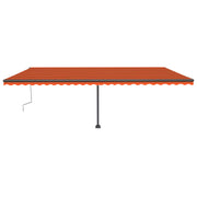 Vidaxl Luifel manuell ausziehbar mit LED 600x300 cm Orange und Braun - afbeelding 2