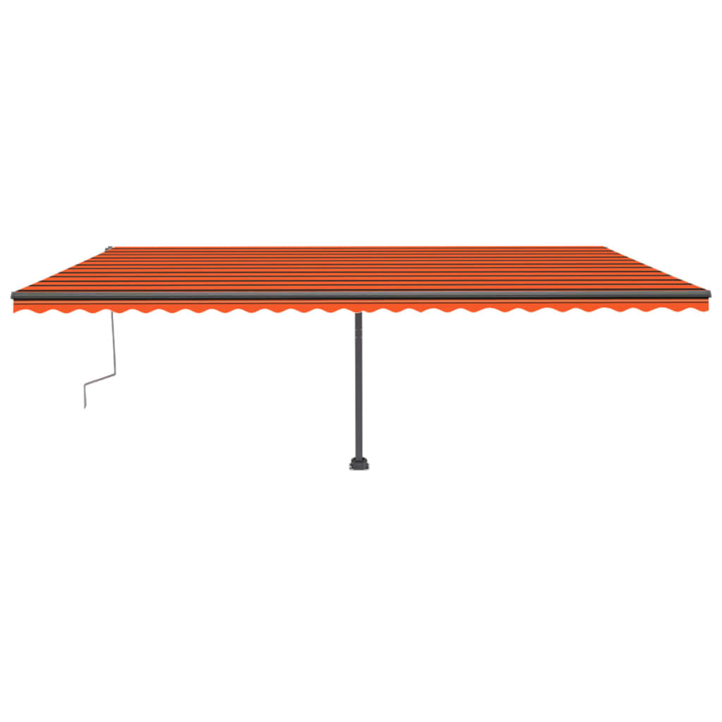 Vidaxl Luifel manuell ausziehbar mit LED 600x300 cm Orange und Braun