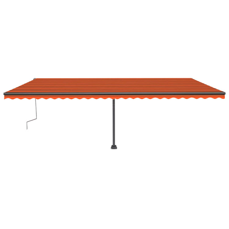 Vidaxl Luifel manuell ausziehbar mit LED 600x300 cm Orange und Braun