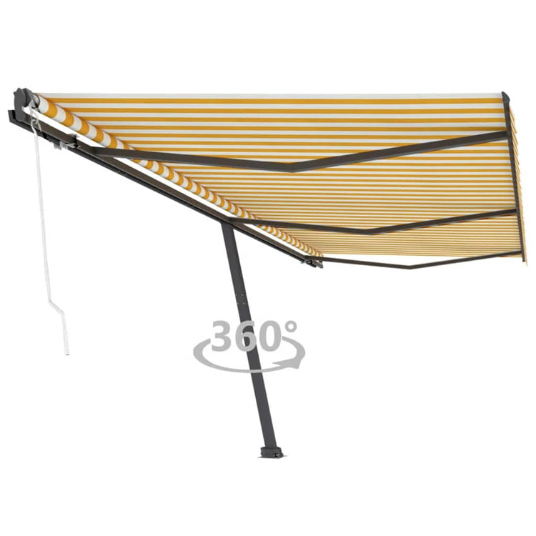 Vidaxl luifel kostenlos -ausstehende automatische 600x300 cm gelb und weiß