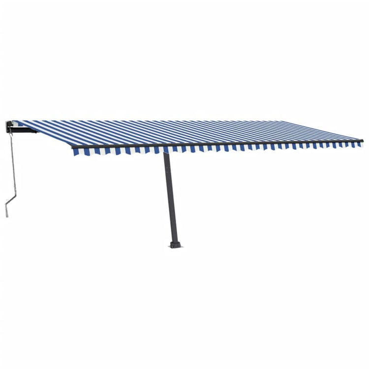 Vidaxl Luifel Automatik mit LED- und Windsensor 600x300 cm blau weiß