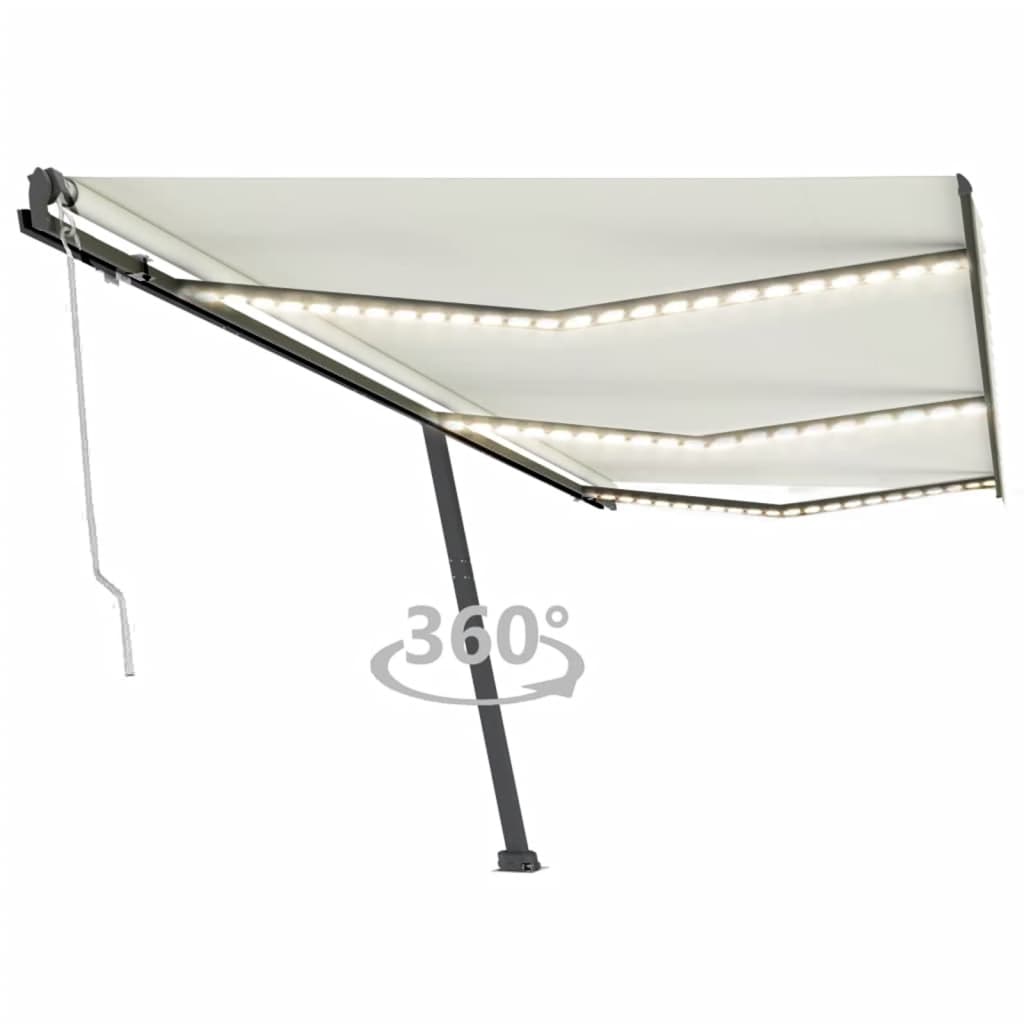 Vidaxl Luifel Automatik mit LED- und Windsensor 600x300 cm Creme Farbe