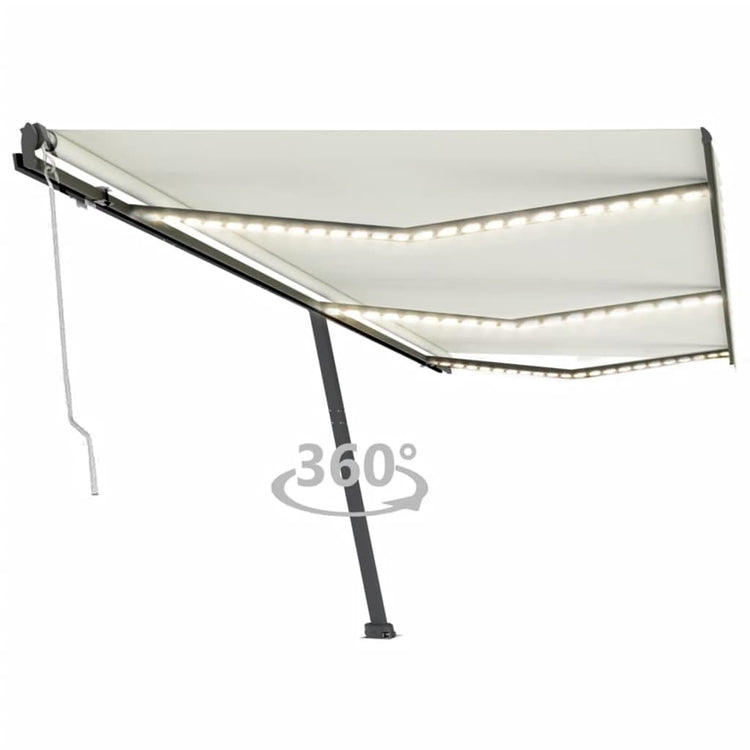 Vidaxl Luifel Automatik mit LED- und Windsensor 600x300 cm Creme Farbe