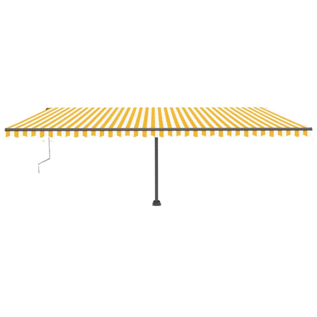 Vidaxl Luifel Automatik mit LED- und Windsensor 600x300 cm gelb und weiß
