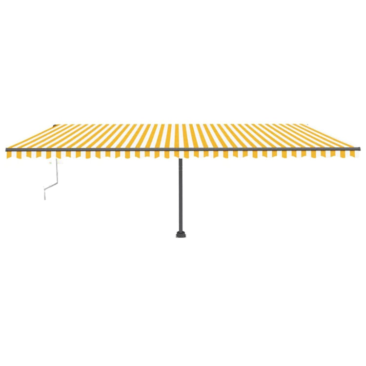 Vidaxl Luifel Automatik mit LED- und Windsensor 600x300 cm gelb und weiß