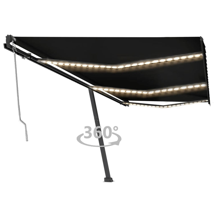 Vidaxl Luifel Automatik mit LED- und Windsensor 600x300 cm Anthrazit