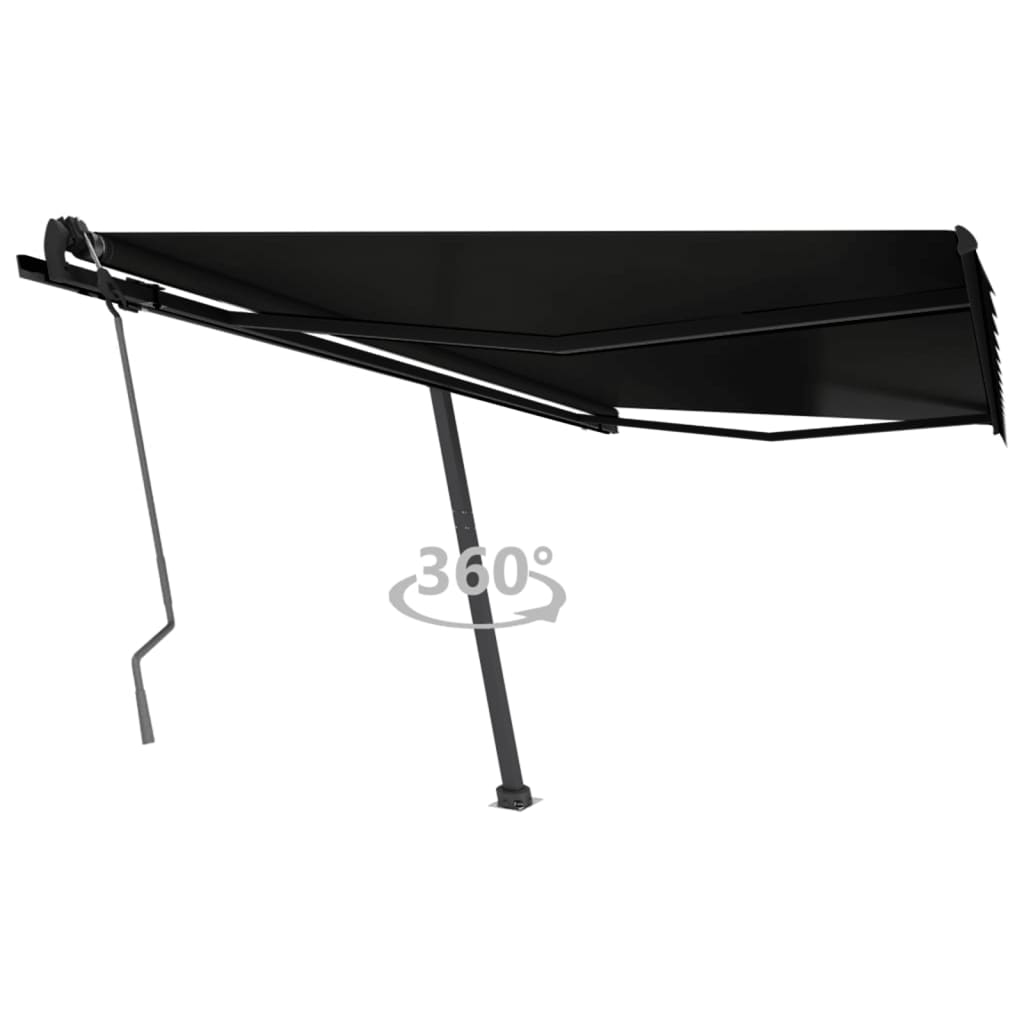 Vidaxl luifel distanziert manuell erstreckt sich 400 x 350 cm Anthrazit