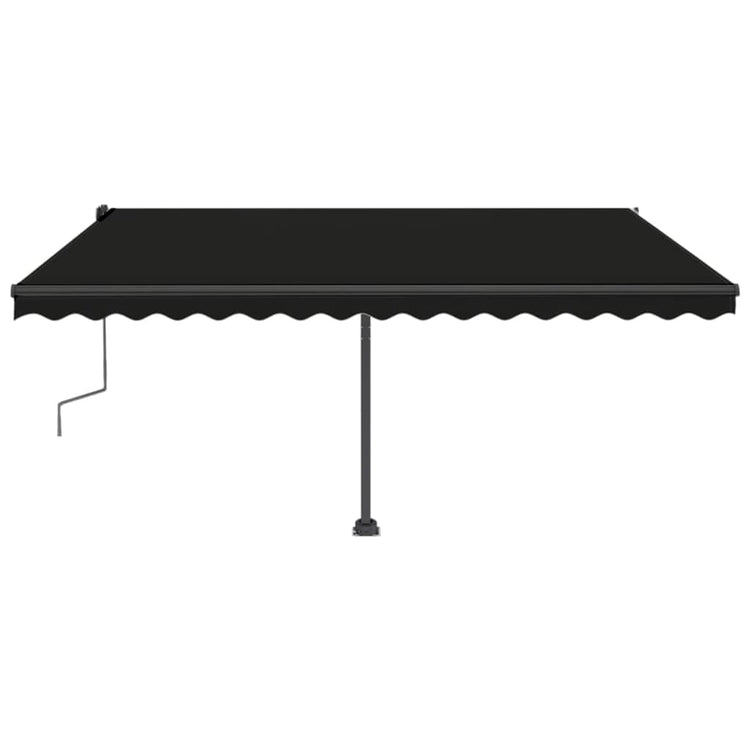 Vidaxl luifel manuell erweiterbar mit LED 400x350 cm Anthrazitfarbe