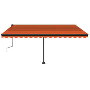 Vidaxl Luifel manuell ausziehbar mit LED 400x350 cm Orange und Braun - afbeelding 3