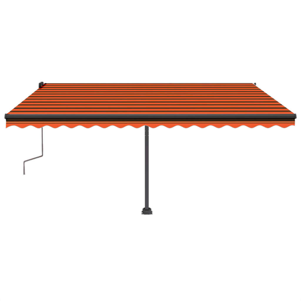 Vidaxl Luifel manuell ausziehbar mit LED 400x350 cm Orange und Braun