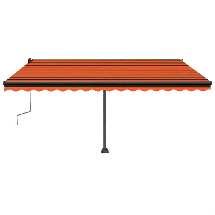 Vidaxl Luifel manuell ausziehbar mit LED 400x350 cm Orange und Braun