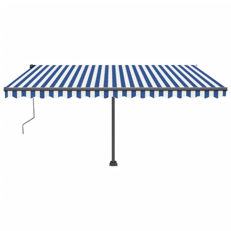 Vidaxl Luifel Automatik mit LED- und Windsensor 400x350 cm blau weiß