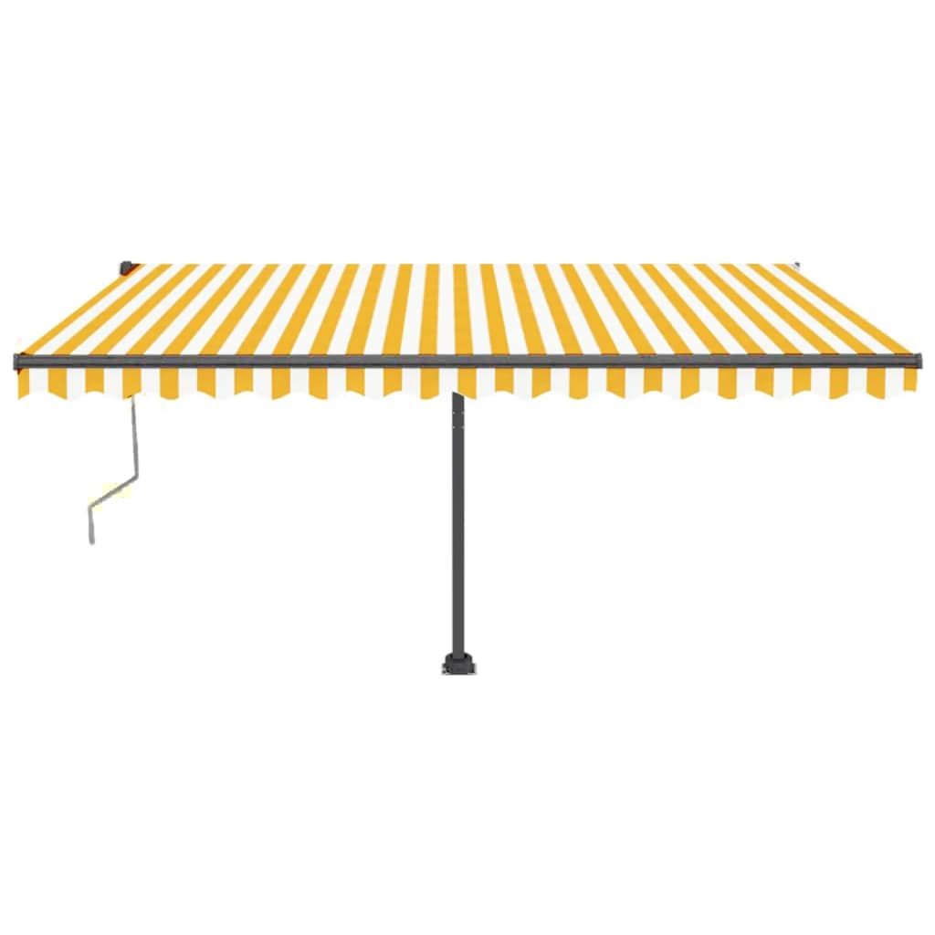 Vidaxl Luifel Automatik mit LED- und Windsensor 400x350 cm gelb und weiß