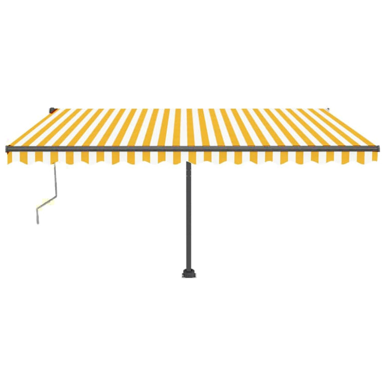 Vidaxl Luifel Automatik mit LED- und Windsensor 400x350 cm gelb und weiß