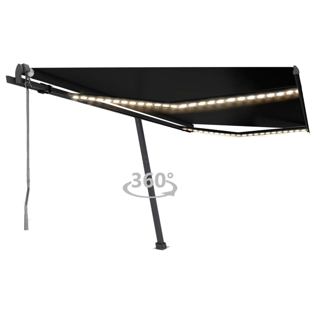Vidaxl Luifel Automatik mit LED- und Windsensor 400x350 cm Anthrazit