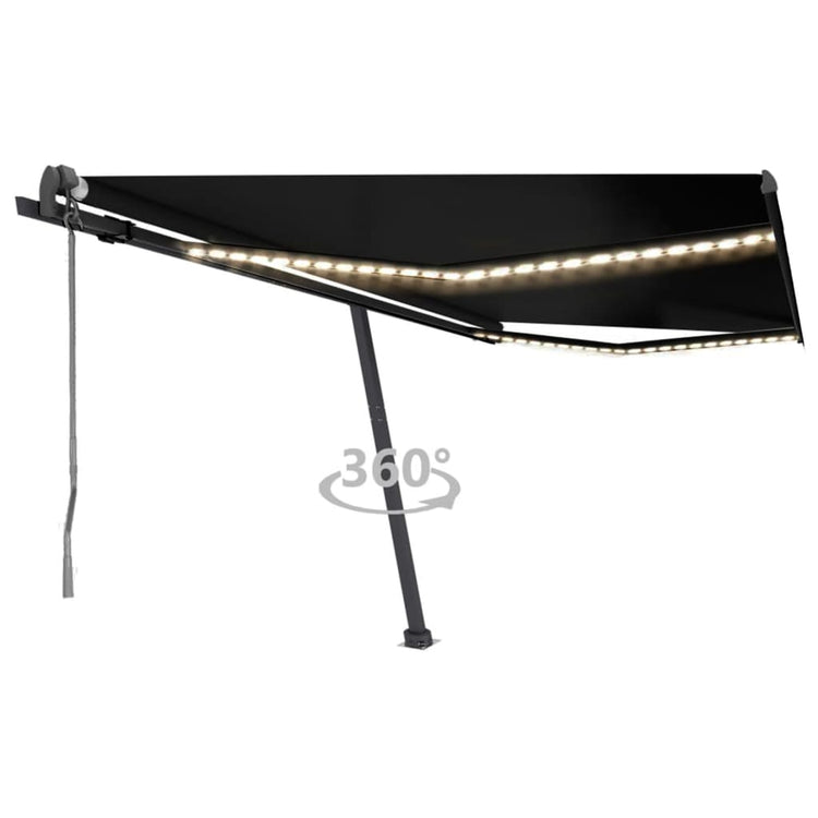 Vidaxl Luifel Automatik mit LED- und Windsensor 400x350 cm Anthrazit