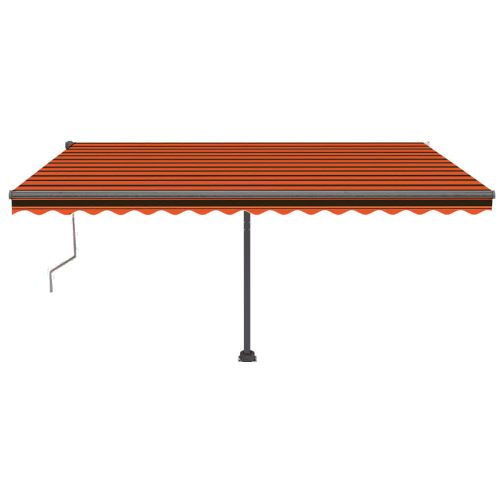 Vidaxl Luifel Automatik mit LED -Windsensor 400x350 cm Orange Braun