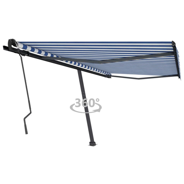 Vidaxl Laifel löst manuell 450 x 350 cm blau und weiß