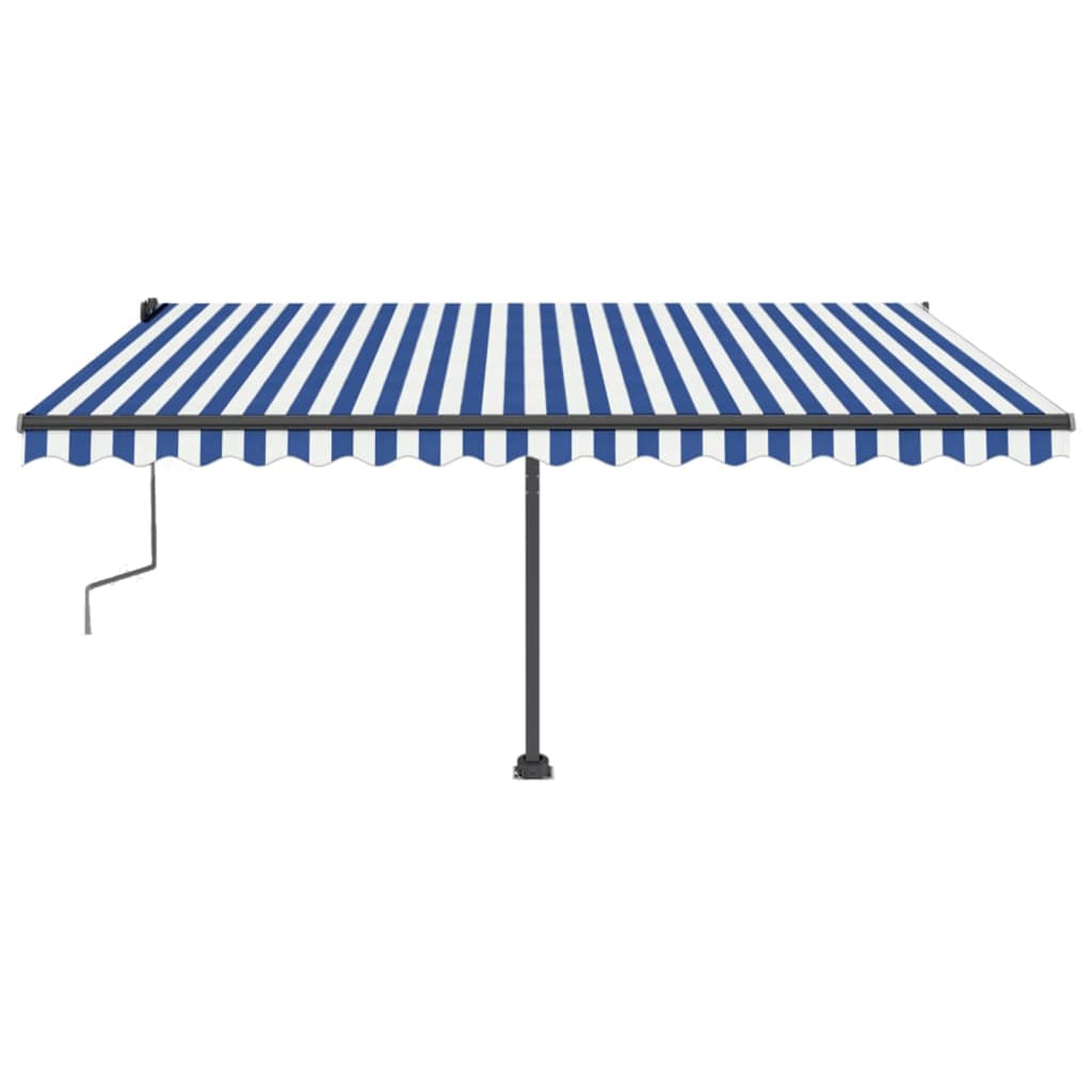 Vidaxl Laifel löst manuell 450 x 350 cm blau und weiß
