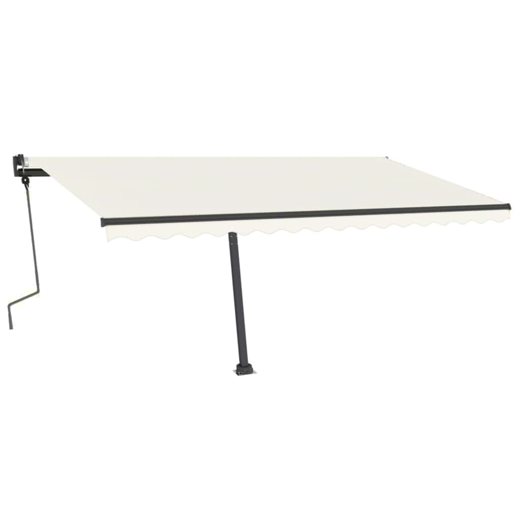 Vidaxl luifel distanziert manuell erstreckt sich 450 x 350 cm cremefarben.